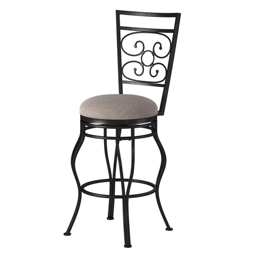 Albany 30-Inch Charcoal Gray Metal Swivel Bar Stool