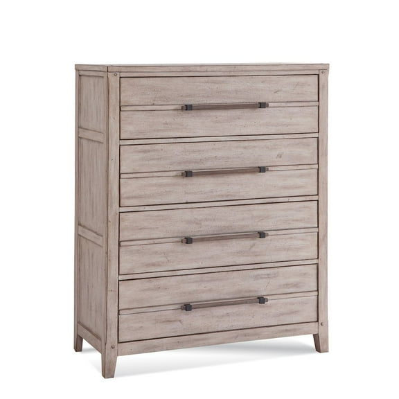American Woodcrafters Aurora 4-Drawer White-washed Wood Chest