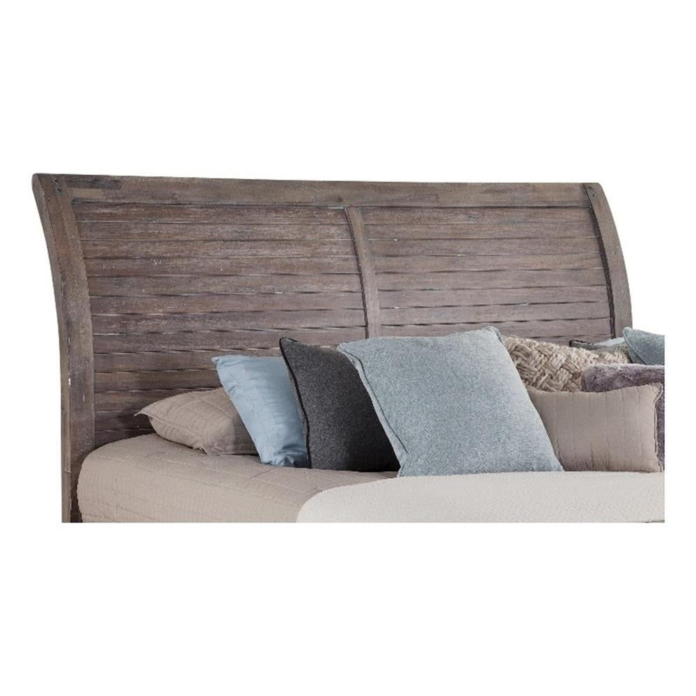 American Woodcrafters Aurora Weathered Gray Wood King Sleigh Headboard ...