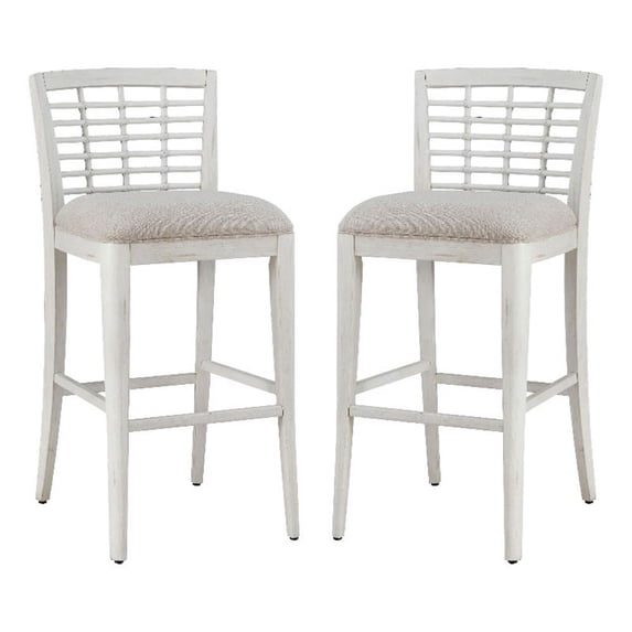 American Woodcrafters Beach Comber Bar Stool - Set of 2 - White