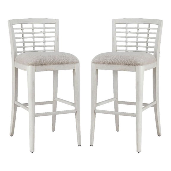 American Woodcrafters Beach Comber Bar Stool - Set of 2 - White