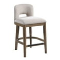 thumbnail image 1 of American Woodcrafters Bistro Brown Solid Wood and White Fabric 24-inch Bar Stool, 1 of 11