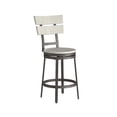 thumbnail image 1 of American Woodcrafters Colson Distressed White Metal Swivel Counter Barstool, 1 of 3