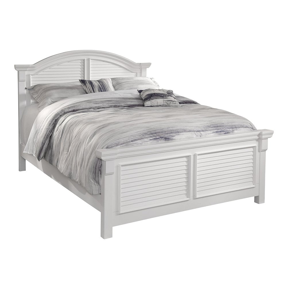 Cottage White Pine Full Panel Bed with Storage