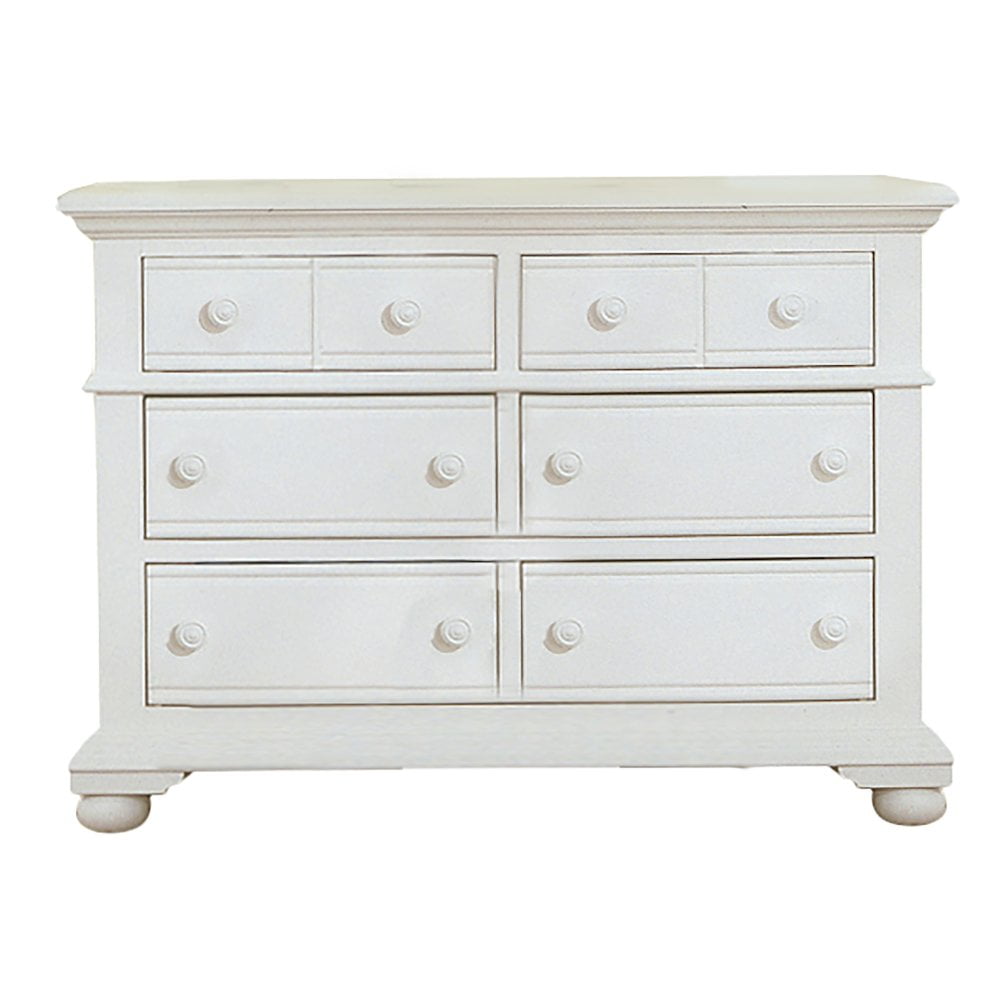 White Cottage Double Dresser with Dovetail Drawers