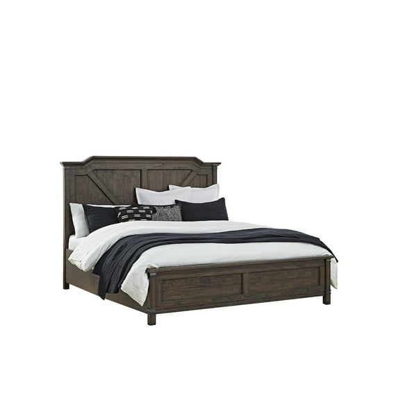 American Woodcrafters Farmwood Rustic Brown Wood Queen Panel Bed