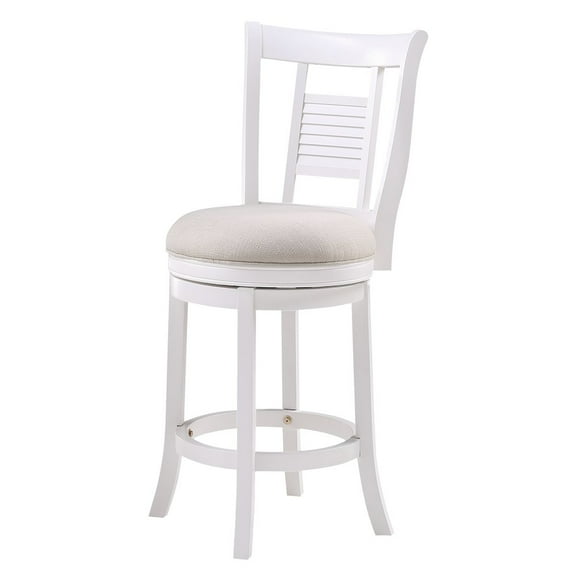 American Woodcrafters Grove White Solid Wood 360-degree Swivel Counter Bar Stool