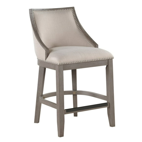 American Woodcrafters Keller 26" Solid Wood Counter Stool in Driftwood Gray
