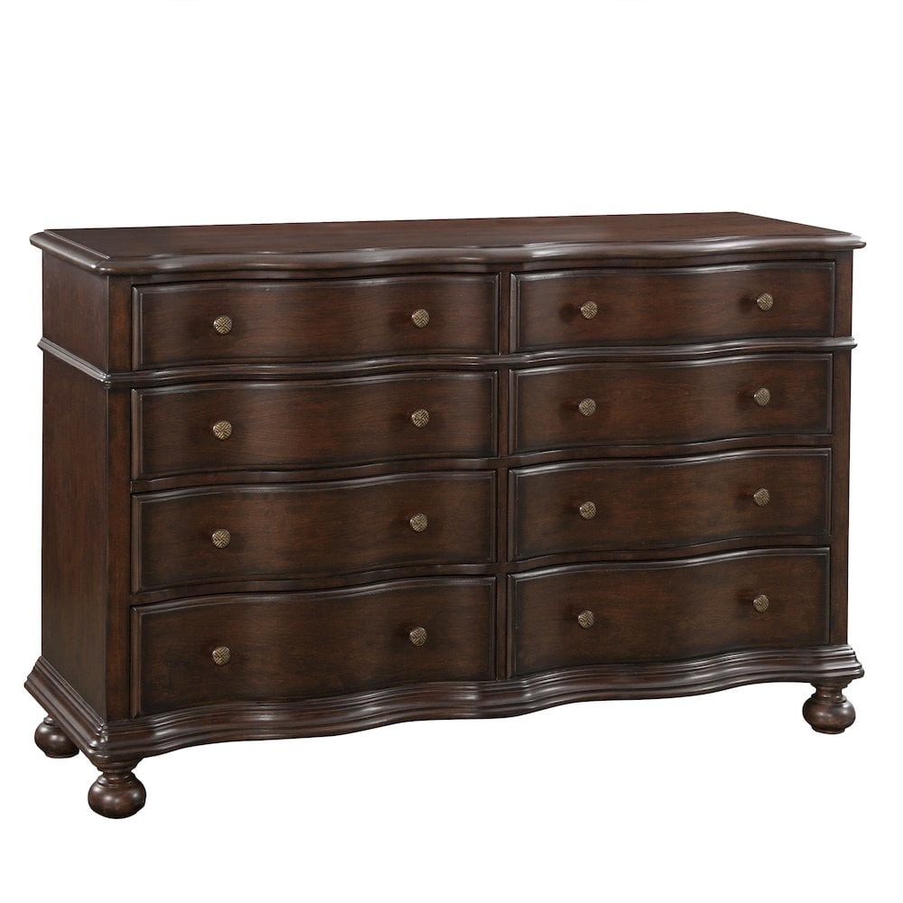 American Woodcrafters Rodanth 8-Drawer Wood Chest ine Tobacco Brown