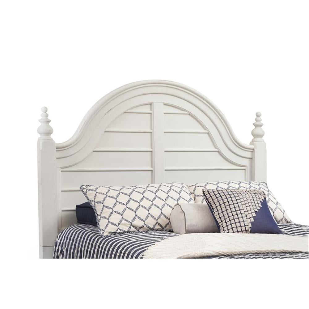 Dove White Transitional Queen Wood Poster Bed