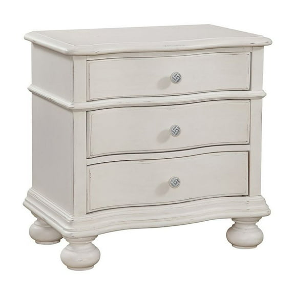 American Woodcrafters Rodanthe Dove White Three-drawer Wood Nightstand