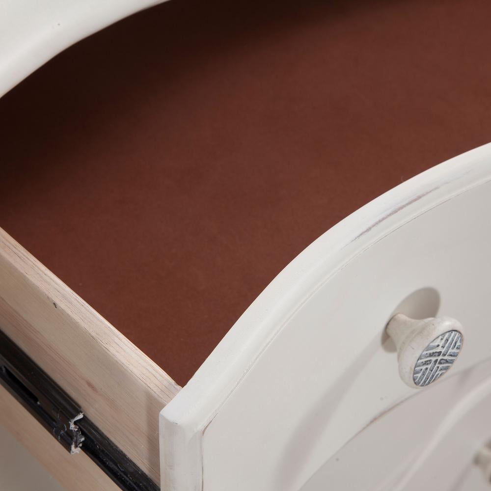 Dove White Double Dresser with Felt Lined Drawers