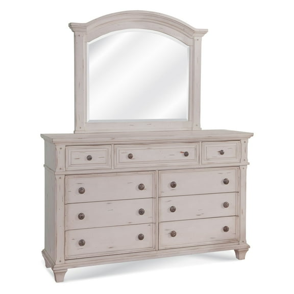 American Woodcrafters Sedona Vintage Style 9 Drawer Dresser with Optional Mirror