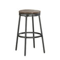 thumbnail image 1 of American Woodcrafters Stockton 30" Backless Metal Swivel Stool - Slate Grey - Golden Oak Seat, 1 of 8