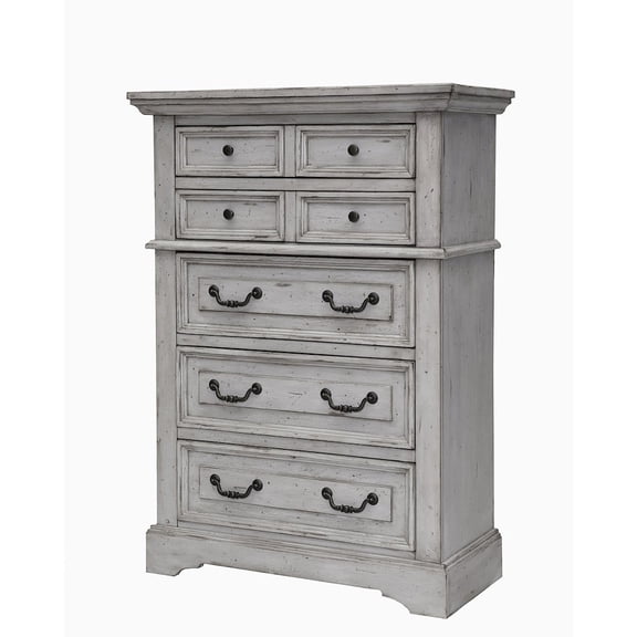 American Woodcrafters Stonebrook 5-Drawer Chest - Light Distressed Antique Gray