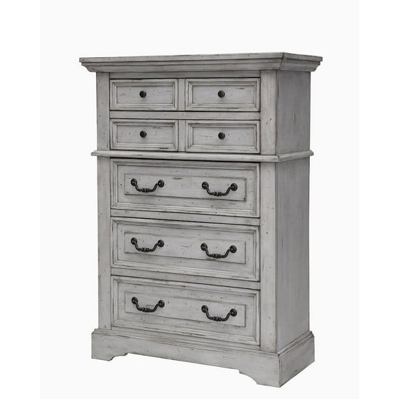 American Woodcrafters Stonebrook 5-Drawer Chest - Light Distressed Antique Gray