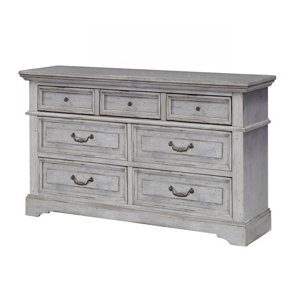 American Woodcrafters Stonebrook Dresser - Light Distressed Antique Gray