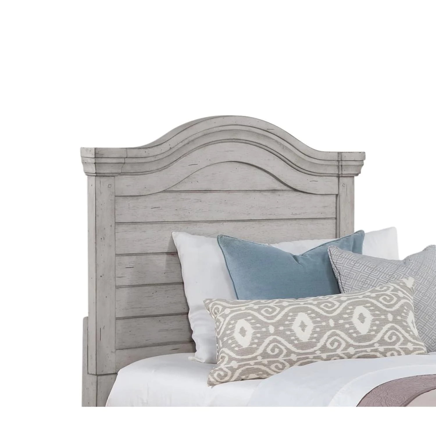 Twin Antique Gray Tufted Wooden Headboard