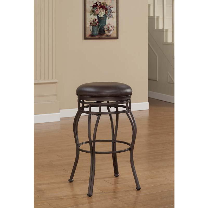 Gray Adjustable Swivel Saddle Style Wood and Metal Bar Stool