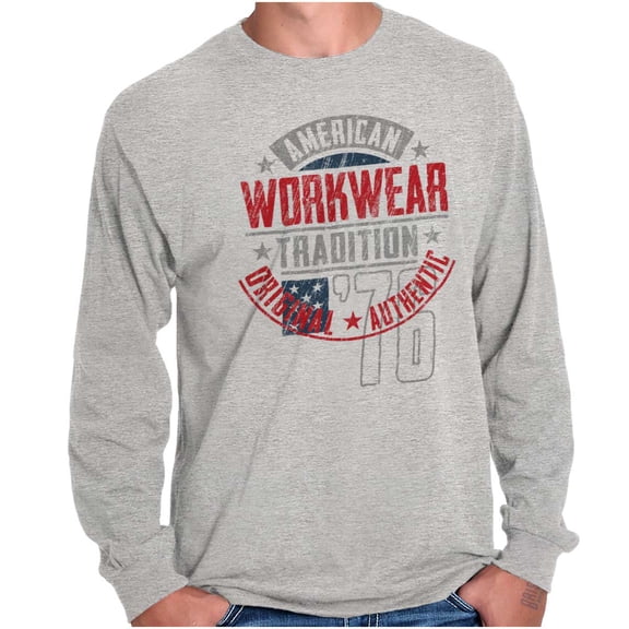 Patriotic American Workwear Tradition Long Sleeve TShirt Men Women Brisco Brands L