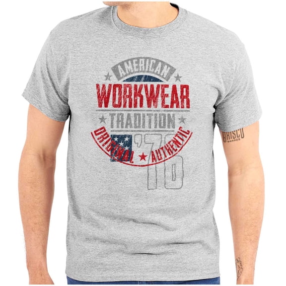 Patriotic American Workwear Tradition Men's Graphic T Shirt Tees Brisco Brands L