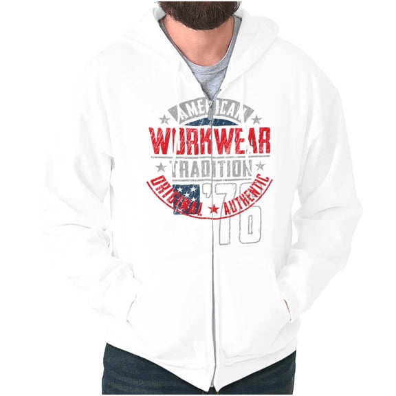 Patriotic American Workwear Tradition Zip Up Hoodie Men's Women's Brisco Brands X