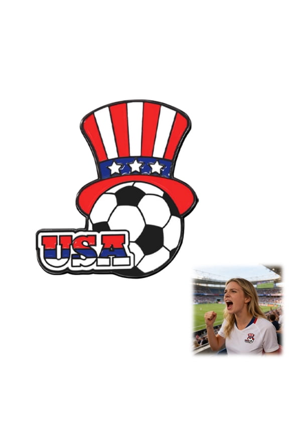 American World Cup Patriotic Lapel Pins American Flag Soccer Sports Party Decorative Pins,A