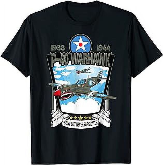 American World War 2 Aircraft Curtiss P-40 Warhawk T-Shirt - Walmart.com