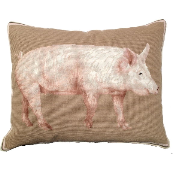 American Yorkshire Pig Wool Pillow-Countryside Charm