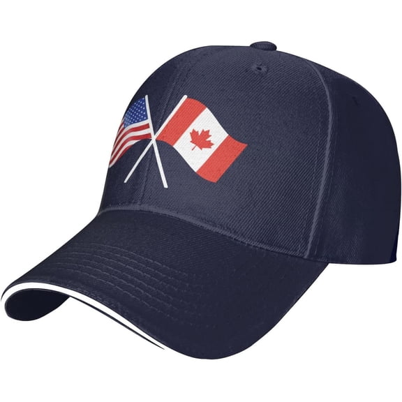 American and Canada Flag Casual Baseball Cap