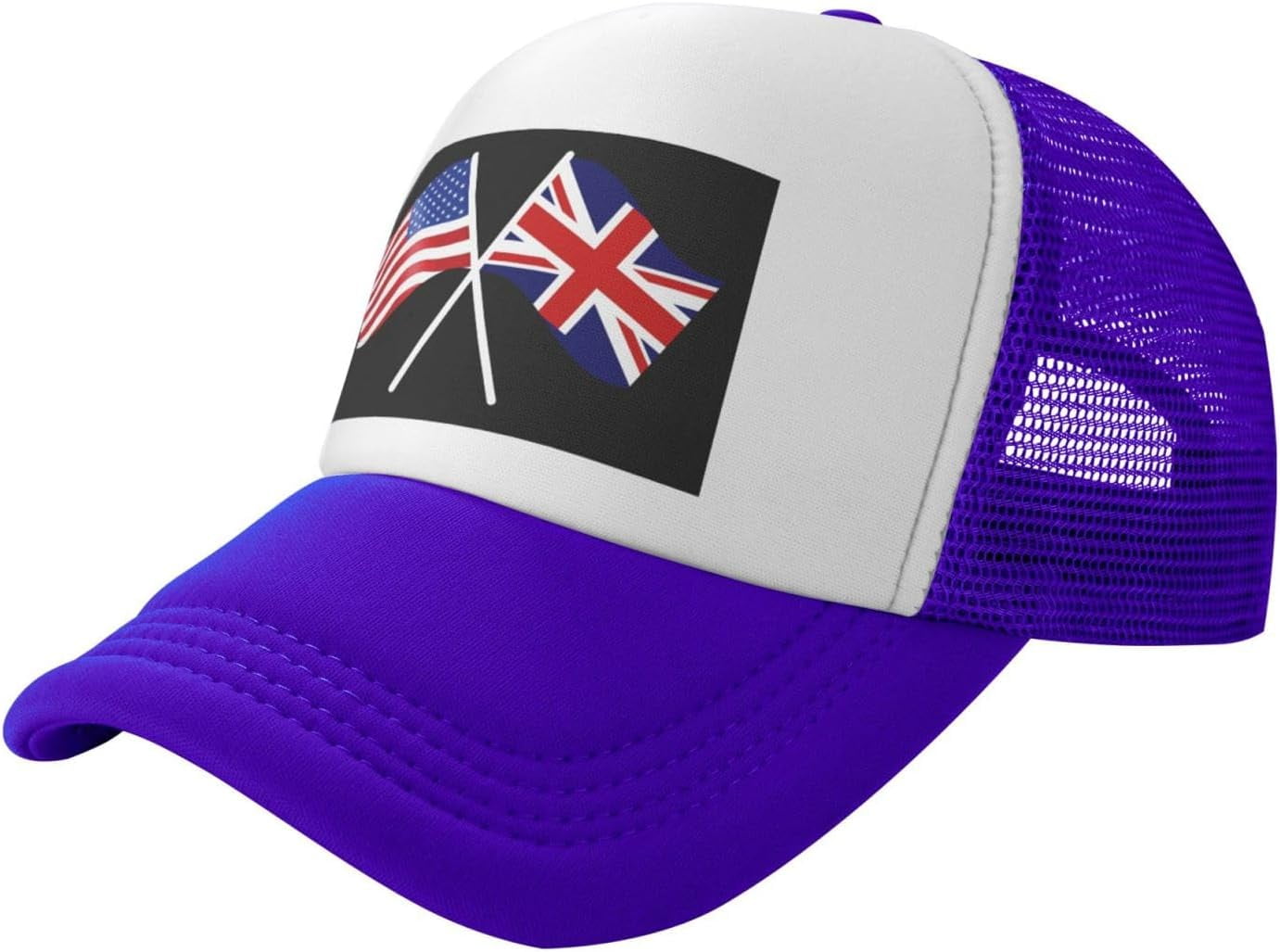 American and United Kingdom Flag Casual Baseball Cap Mesh Sports Cap