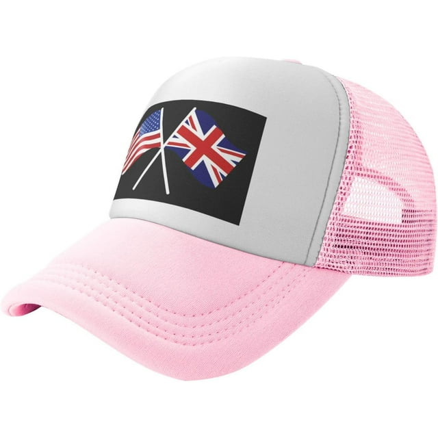 American and United Kingdom Flag Casual Baseball Cap Mesh Sports Cap