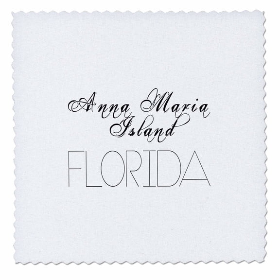 3dRose, American beaches. Decorative text Anna Maria Island, Florida, 10x10 inch quilt square