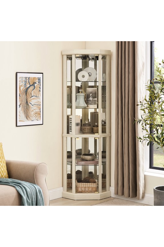 American classical corner cabinet / Create a tranquil display space with lighting