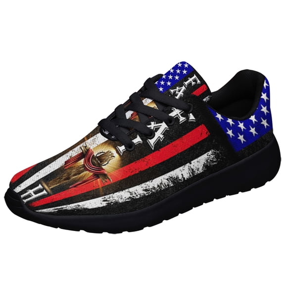American flag Faith Shoes Sneakers for Women Men Black Size 5