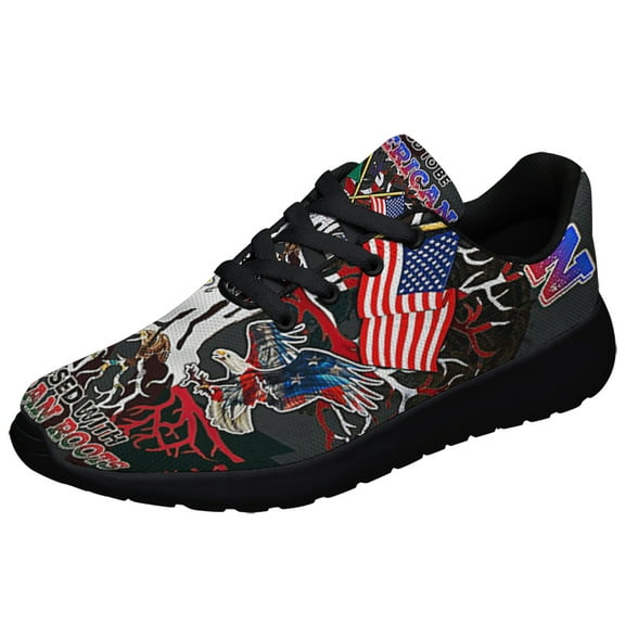 American flag Mexican Friendship Shoes Sneakers Black Size 8