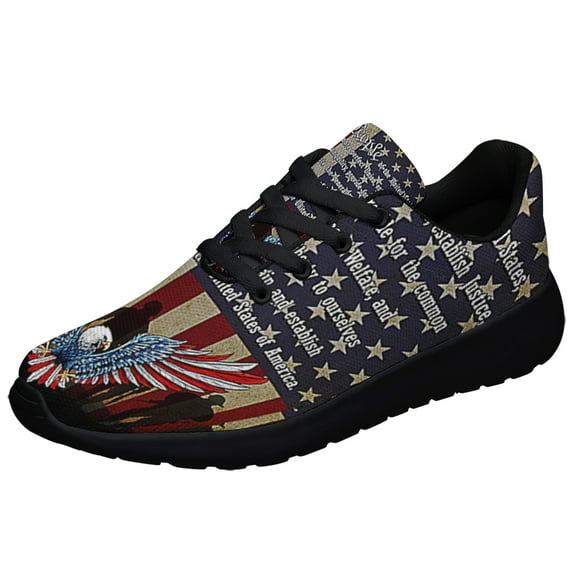 American flag Patriotic Eagle We The People of the United Sttes Shoes Sneakers Black Size 3.5