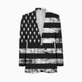 thumbnail image 1 of American flag black and white Men Blazers Slim Clothing Summer Jacket Man Oversize Daily Suits Tops, 1 of 5