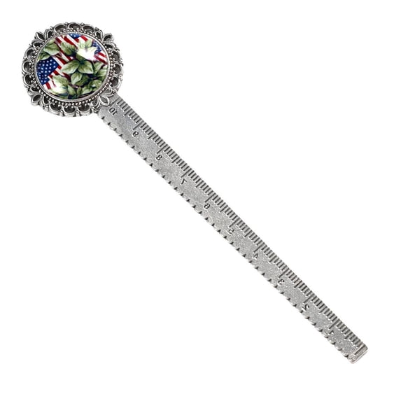 American flag plant Silver Lace-Edged Bookmark: a Vintage Gift for Book Readers and Lovers