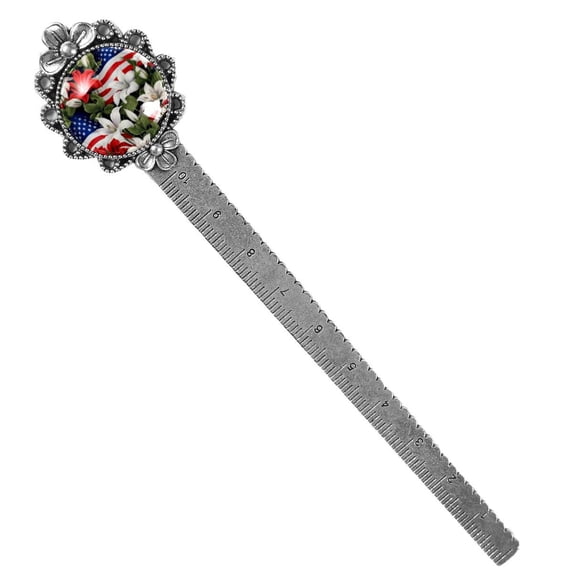 American flag plant Vintage Silver Lace-Edged Bookmark: the Gift for Readers and Book Lovers