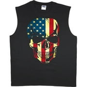 DECKED OUT DUDS American flag skull t-shirt sleeveless t-shirt muscle tee for men