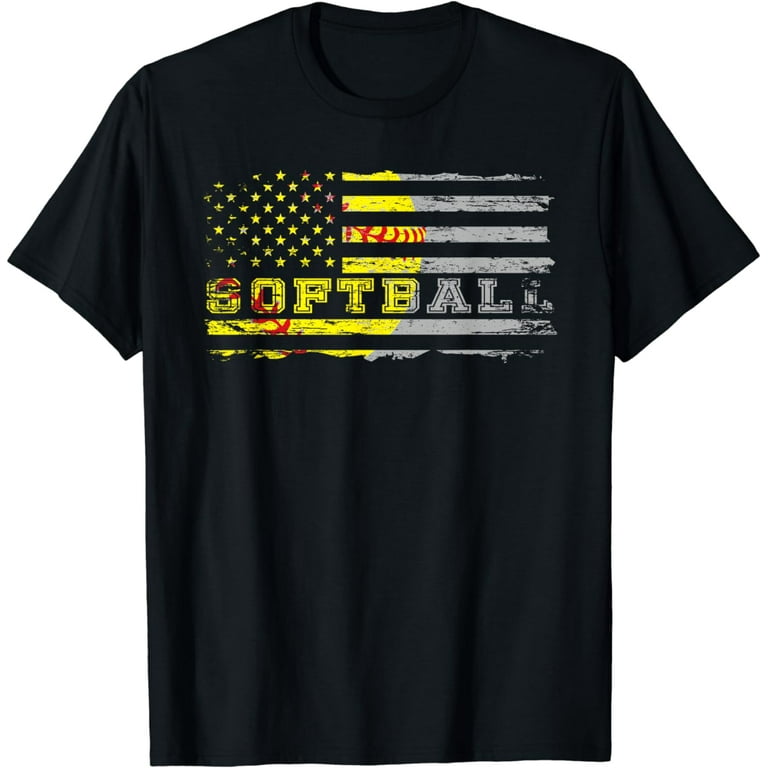 American Flag Softball Team Gift T-Shirt American Flag Softball Team Gift T-Shirt