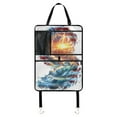 thumbnail image 1 of American flag stormy ocean waves(2) 232 Pack Kick Mat Back Seat Protector With Storage Pockets, Universal Car Seat Back Organizer For Pets, Waterproof Backseat Protector For Most Car, 1 of 5