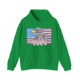 thumbnail image 1 of American flag w/ majestic bald eagle Heavy Blend Hooded Sweatshirt, 1 of 11