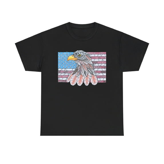American Flag with Bald Eagle T-Shirt, Small by SickLineDesign