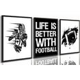 thumbnail image 1 of American football Canvas wall Hieng Black and White Rugby Wall Decor pictures Inspirational Painting Hiengwork Sports Poster Prints for Boys Room Locker Room Dorm Living Room Home Decoration, 1 of 6