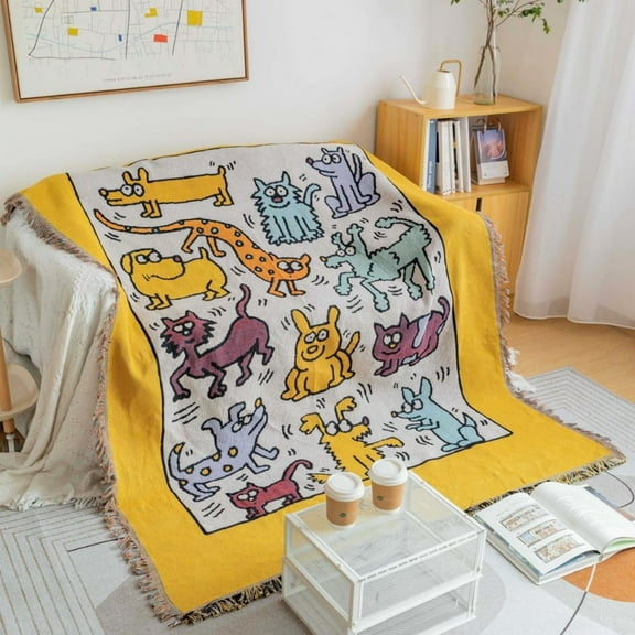 American graffiti office nap blanket nap cover blankets single sofa blanket sofa cover decorative blanket