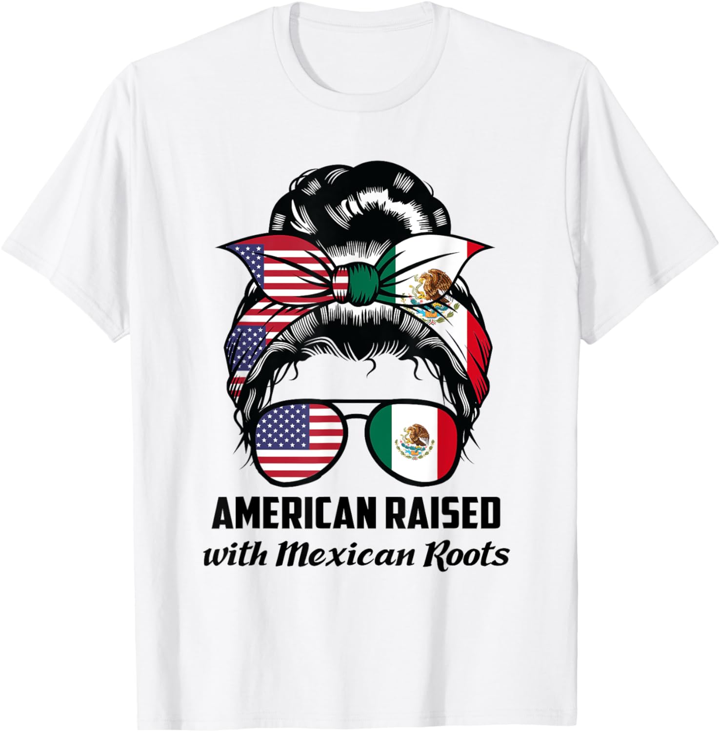 American raised with Mexican roots Mexican Flag T-Shirt - Walmart.com