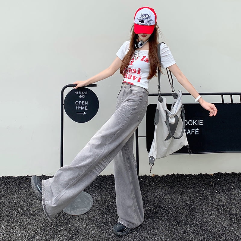 American retro baggy wideleg pants 2024 new allmatching straight leg