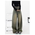 thumbnail image 1 of American retro straight leg jeans, summer wide leg pants, slimming pants, fashionable jeans, 1 of 11